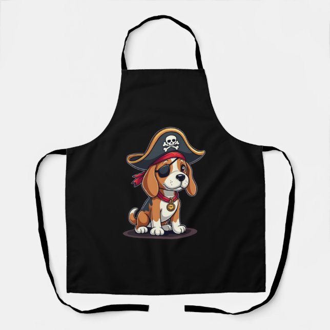 Tablier Beagle Costume de pirate Jolly roger Drapeau Croix (Recto)