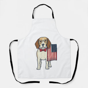 Tablier Beagle patriotique avec drapeau vintage vector art