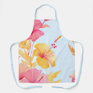 Tablier Beau bel Hibiscus   Fleur Tropicale Aquarelle