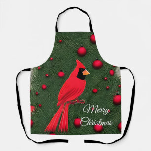 Tablier Beau Cardinal Rouge Noël