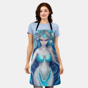 Tablier Beau Coquillage bleu Mermaid Graphique