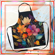 TABLIER - Beau et Coloré Dessin Floral