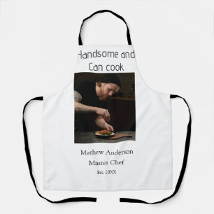 Tablier Beau et peut cuisiner ajouter nom master chef date