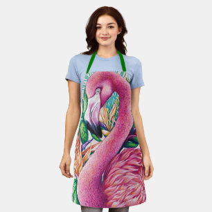 Tablier Beau Flamant rose rose Tropical