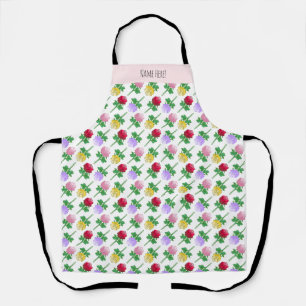 Tablier Beau motif avec des roses colorées