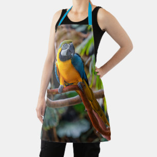 Tablier Beau oiseau de perroquet bleu et or Macaw