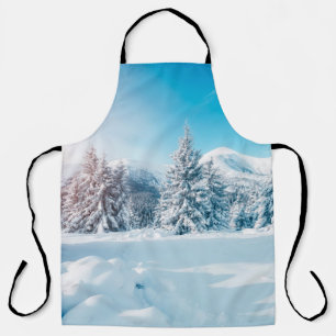 Tablier Beau paysage de nature hivernale, montagne extraor