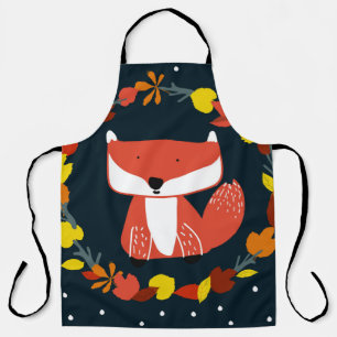 Tablier Beau renard en hiver motif de forêt