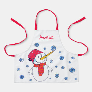 Tablier Beau Snowman Snowflakes Dessin Noël