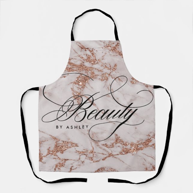 Tablier Beauté de marbre d'or Rose (Recto)