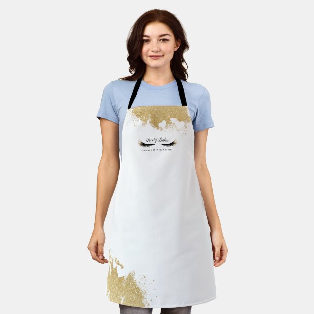 Tablier Beauté Gold Dusted Mascara Eye Lashes Luxueux (Porté)