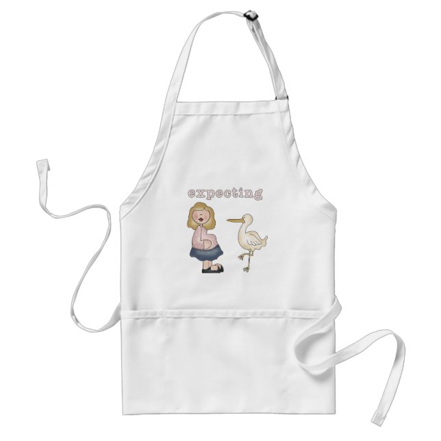 Tablier Bébé attendu - T-shirts et cadeaux de cigogne (Devant)