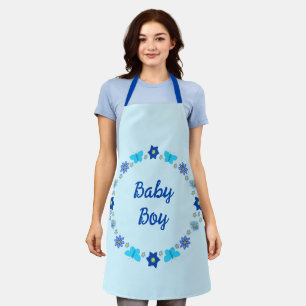 Tablier Bébé bleu Papillons et fleurs personnalisés