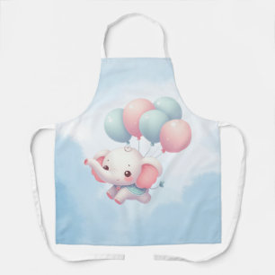 Tablier bébé éléphant avec ballons