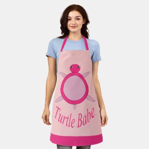 Tablier Bébé Tortue rose mignonne