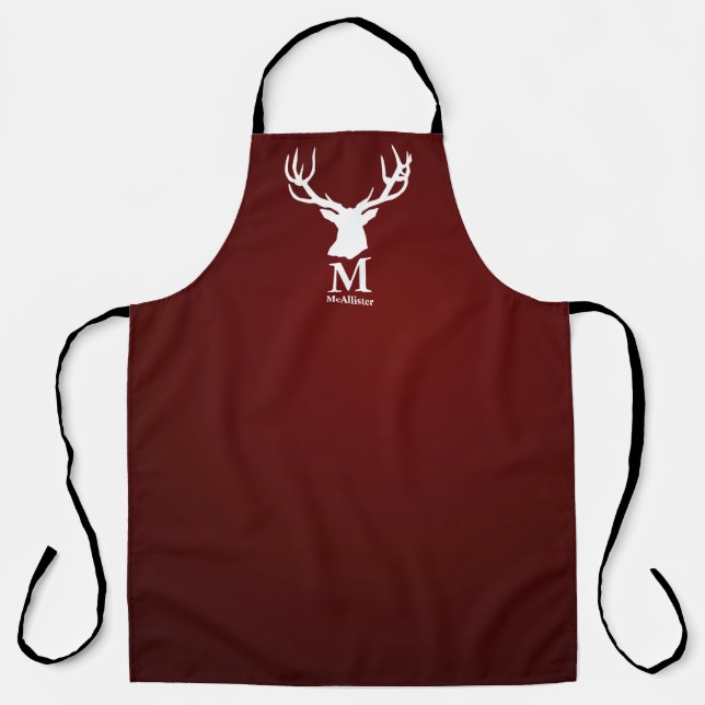 Tablier Bécasseau de cerf de canneberge Nom de famille (Recto)