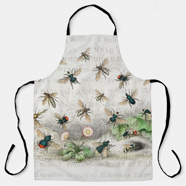 Tablier Bee Honey Travailleur Queen Bees Antique (Recto)