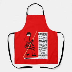 Tablier Beefeater, magazine du poster vintage Harper