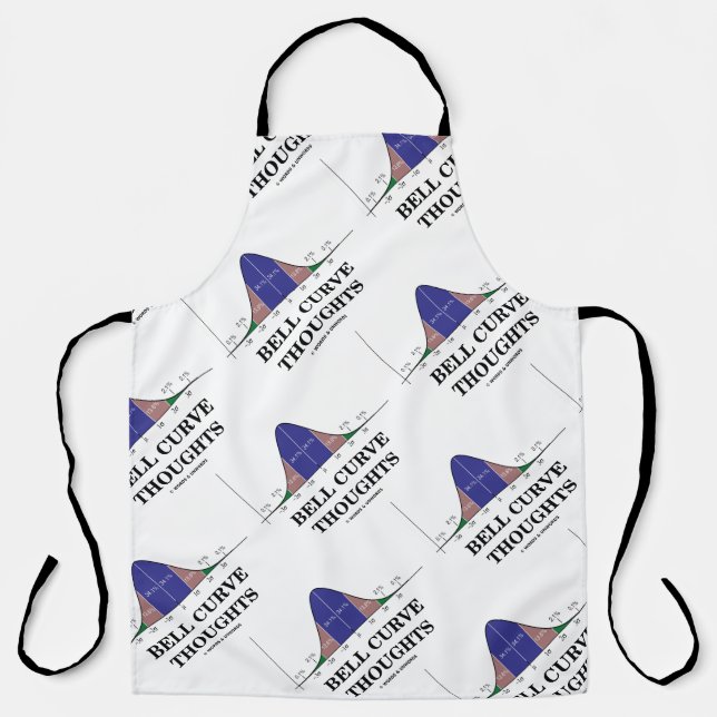 Tablier Bell Curve Thoughts Statistiques Humour (Recto)