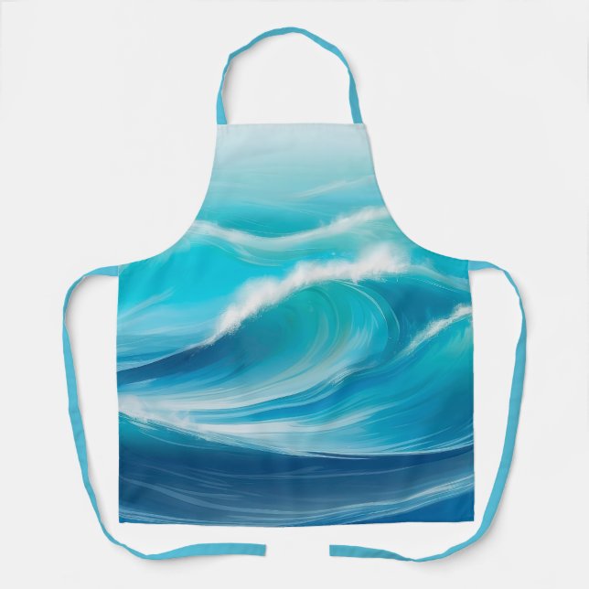 Tablier Belle Abstraite douce Bleu Océan Vagues Splash (Recto)