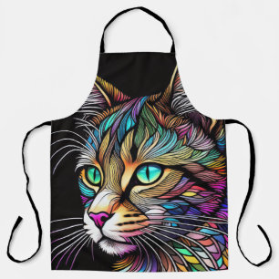 Tablier Belle Aquarelle Chat en Verre Tiré