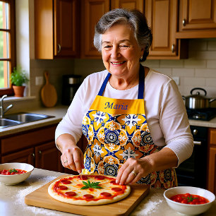Tablier 💙 🤍 💛 Belle Azulejos bleu et jaune