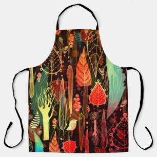 Tablier belle couture motif des feuilles d'automne et tr