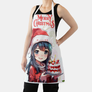 Tablier Belle fille d'Aprons dans la polka rouge noël