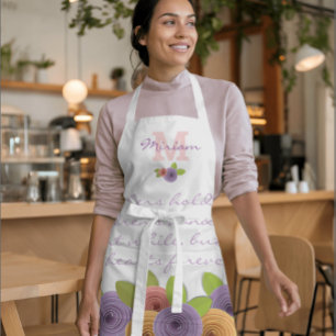 Tablier Belle Floral Fête des Mères Citation Roses sur Bla