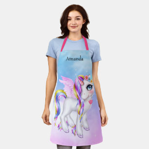 Tablier Belle licorne avec Rainbow Mane & Tail