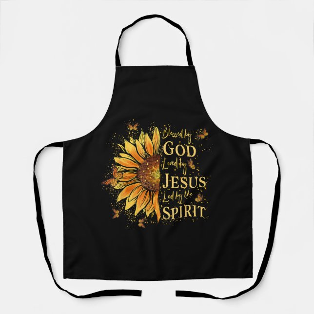 Tablier Béni Par Dieu - Aimé Par Jésus, Tournesol (Recto)