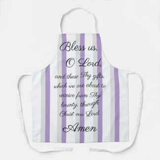 Tablier Bénis-nous O Lord Lavender Grey Apron