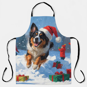 Tablier Berger belge Scène de neige festive de Noël
