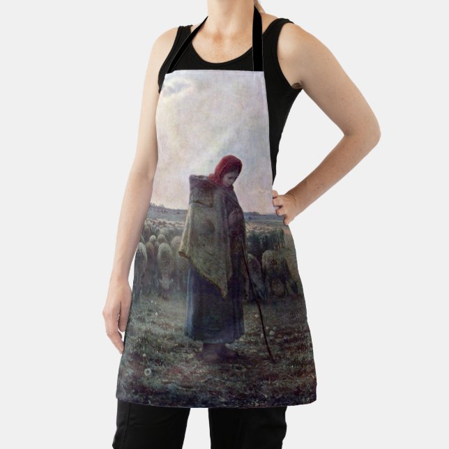 Tablier Bergère avec son troupeau, Jean-François Millet (Insitu)