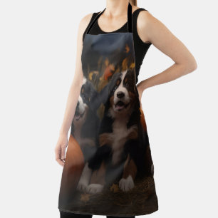 Tablier Bernois Montagne Chiot Automne Citrouille