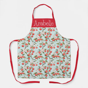 Tablier Berries rouges d'Acerola aux fleurs blanches