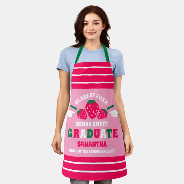 Tablier Berry fraise Douce Graduation (Porté)
