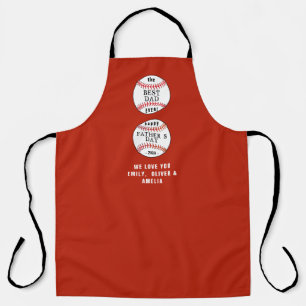 Tablier Best Papa Baseball Balls Red Happy Père`s Day