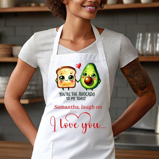 Tablier Best Valentine’s Gift Funny Food Apron Custom Name (Personalized Funny Food Valentine Apron Love Gift)