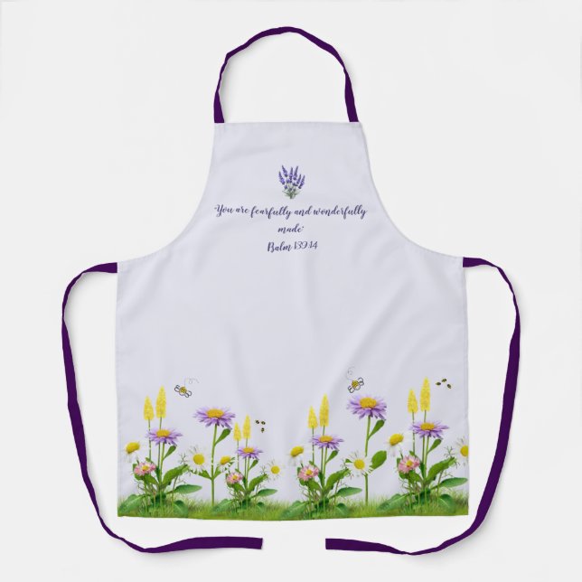 Tablier Bible Verse Floral Apron (Recto)
