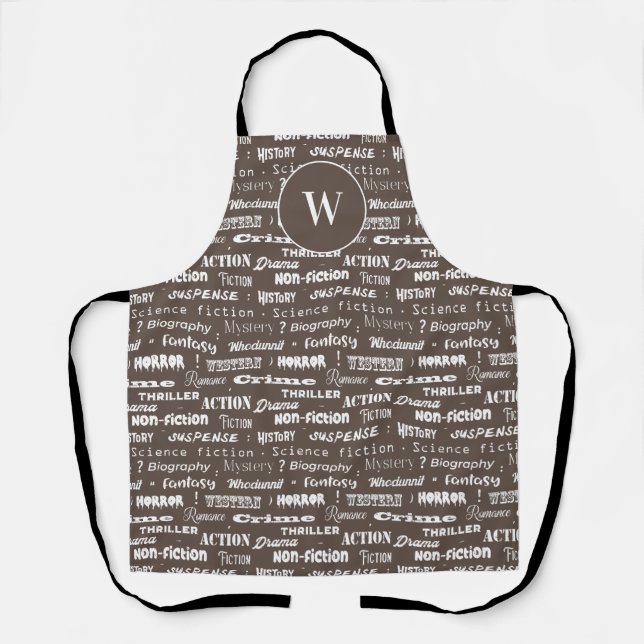 Tablier Bibliophile et ver de livre Genres de livre Typogr (Recto)