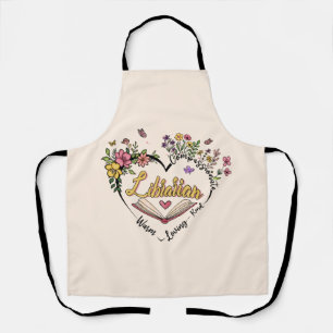 Tablier Bibliothécaire compatissante - Floral Heart Design