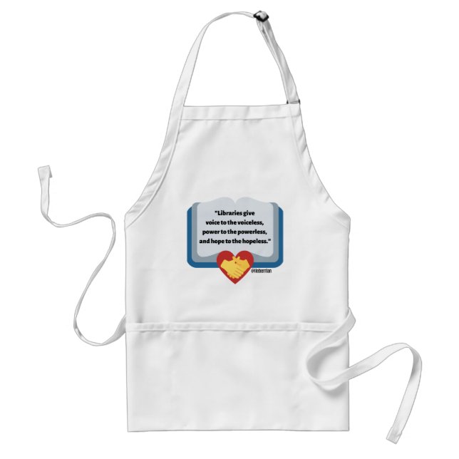 TABLIER BIBLIOTHÈQUE QUOTE APRON AVEC POCHES (Devant)