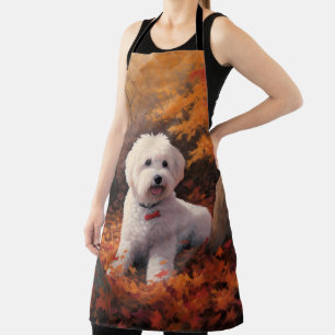 Tablier Bichon Frise en automne Feuilles automne Inspire