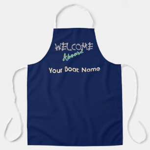 Tablier Bienvenue à bord Cuisine de voile nautique Nom du