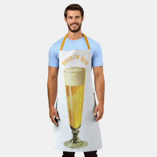 Tablier Bière blonde ou lager vintage haute et glacée en f