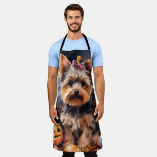 Tablier Biewer Terrier Halloween avec citrouilles effrayan