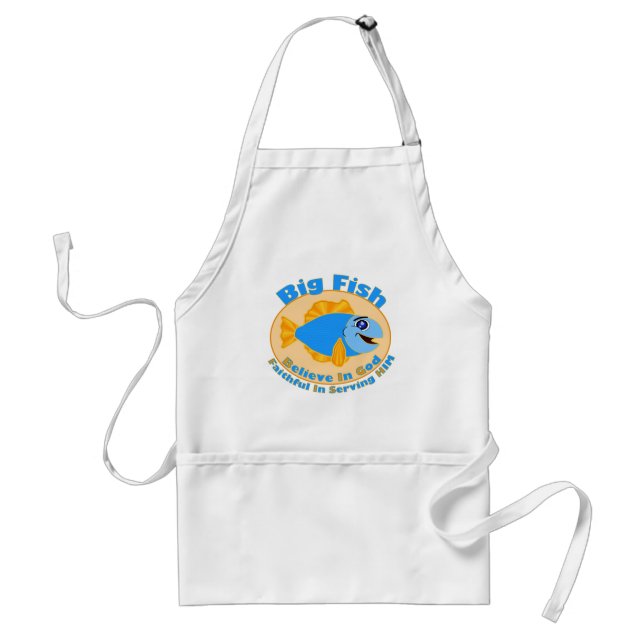 Tablier Big Fish Croyez en Dieu (Devant)