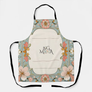 Tablier Big Moma I Am Floral Apron – Mint & Peach Bloom