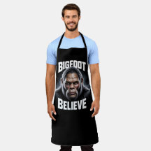 Bigfoot Croire Cryptid Fan BBQ Pit Apron